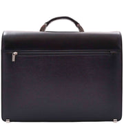 Mens Leather Briefcase Italian Cowhide Business Office Laptop Satchel Bag A206 Black