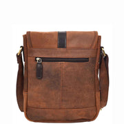 Mens Distressed Leather Crossbody Messenger Bag Vintage Brown Casual Flight Bag Arlo-2