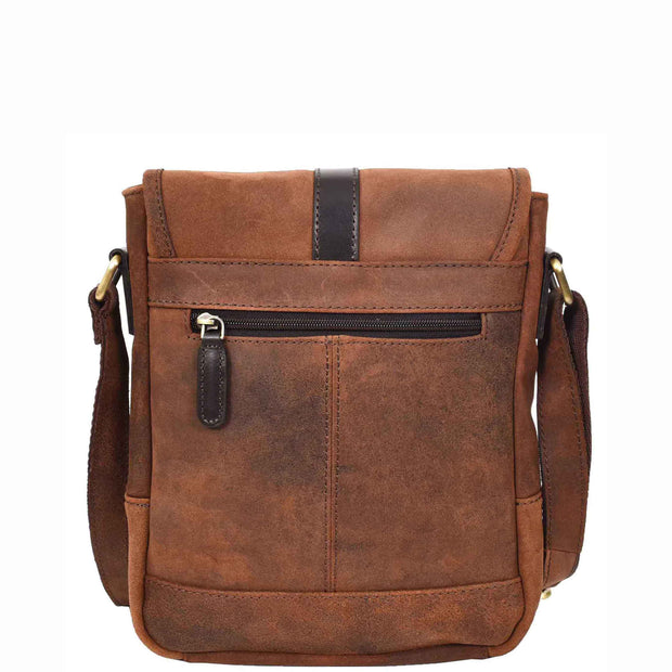 Mens Distressed Leather Crossbody Messenger Bag Vintage Brown Casual Flight Bag Arlo-2