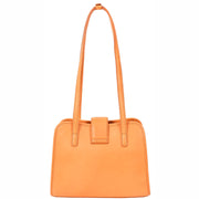 Genuine Orange Leather Shoulder Bag for Women Trendy Tote Handbag Fiona