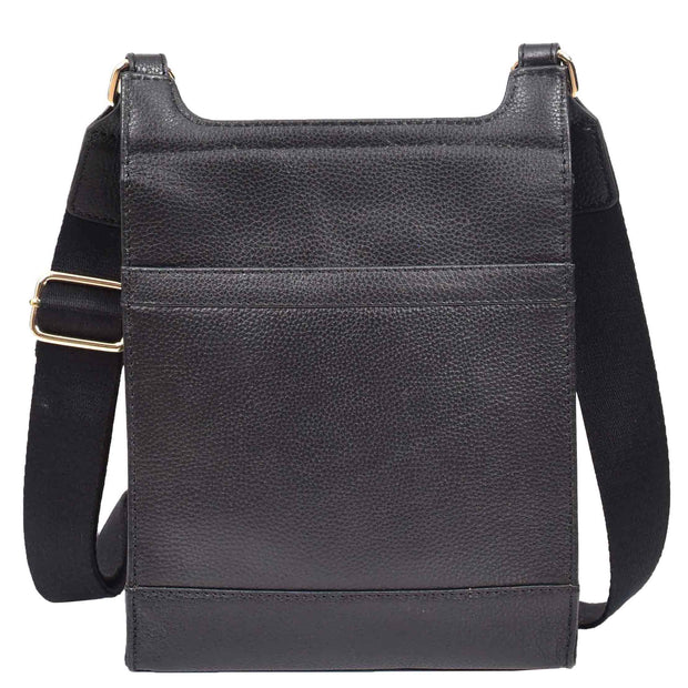 Real Leather Crossbody Bag Women's Casual Style Messenger Xela Black 2