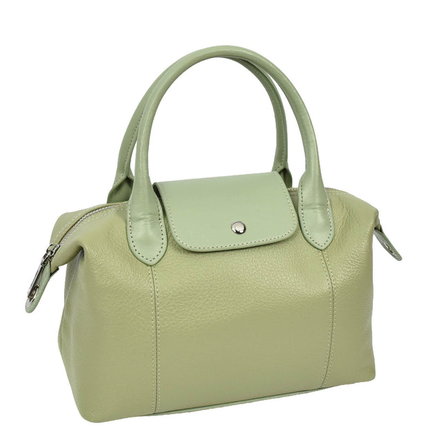 Womens Genuine Leather Top-Handle Bag Tote Style Casual Outgoing Fashion Handbag Amy Mint Green