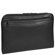Premium leather Portfolio Zip Around Travel A4 Document Organiser Folio Bag A367 Black