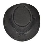 Real Leather Handmade Stylish Cowboy Australian Bush Hat Black-2