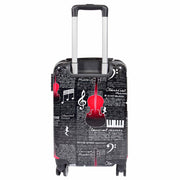 Dual 4 Wheel Luggage Hard Shell Music Print BELMORE 2