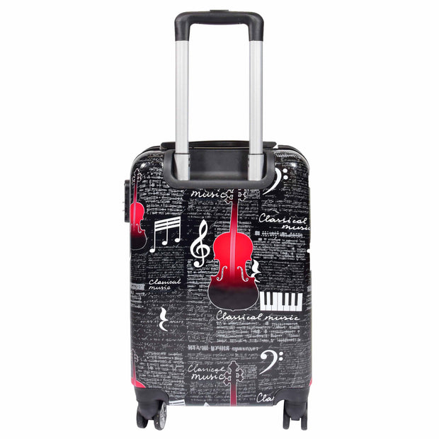 Dual 4 Wheel Luggage Hard Shell Music Print BELMORE 2
