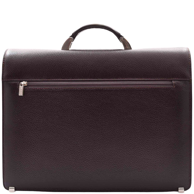 Mens Leather Briefcase Italian Cowhide Business Office Laptop Satchel Bag A206 Brown