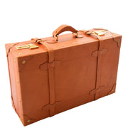 Leather Antique Suitcase English Steamer Trunk Case TRUNKEST Tan 1
