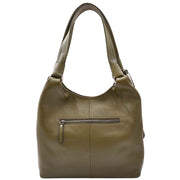 Womens Leather Shoulder Bag Large Hobo Casual Outgoing Multi Pockets Handbag A71 Olive