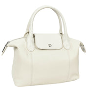 Womens Genuine Leather Top-Handle Bag Tote Style Casual Outgoing Fashion Handbag Amy White