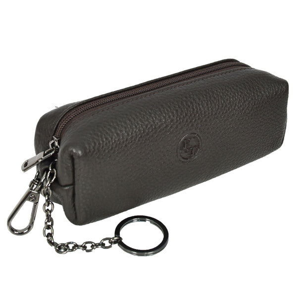 Large Size Real Leather Key Ring Case Pen Pencil Glasses Car Key Holder Pouch A932 Brown