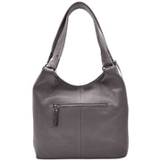 Womens Leather Shoulder Bag Large Hobo Casual Outgoing Multi Pockets Handbag A71 Grey