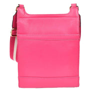 Real Leather Crossbody Bag Women's Casual Style Messenger Xela Pink 2