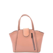 Womens Real Leather Handbag Croc Trim Casual Outgoing Fashion Tote Bag A6058 Rose