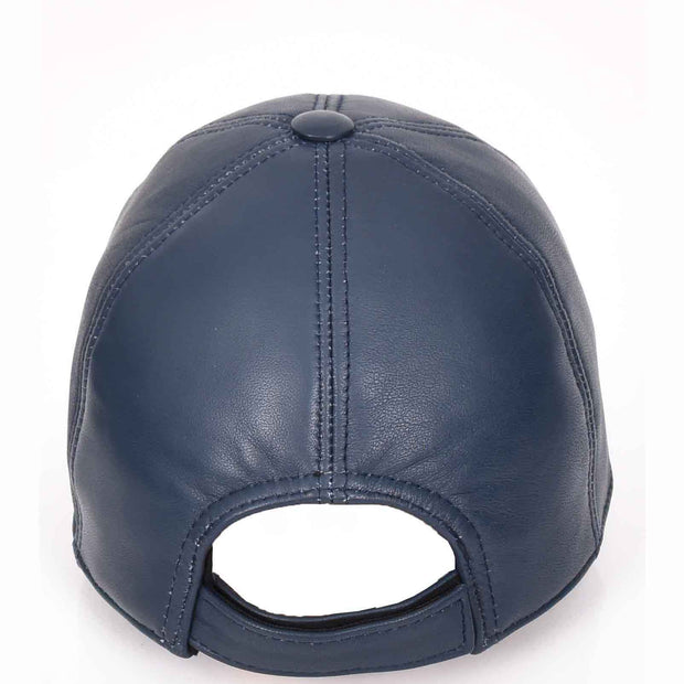 Genuine Leather Baseball Cap Sports Casual Viper Navy-2
