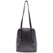 Genuine Leather Backpack For Women Casual Organiser Rucksack Shoulder Bag Daypack A3132 Black