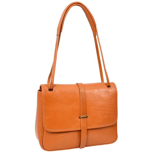 Ladies Leather Handbag 2-in-1 Shoulder Crossbody Bag Classic Organiser with Multiple Pockets Hilda Tan