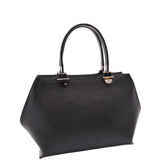 Womens Genuine Leather Handbag Large Size Casual Outgoing Fashion Bag A562 Black