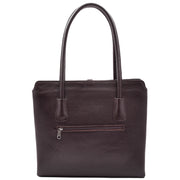 Womens Genuine Leather Shoulder Bag A4 Size Classic Handbag A062 Brown