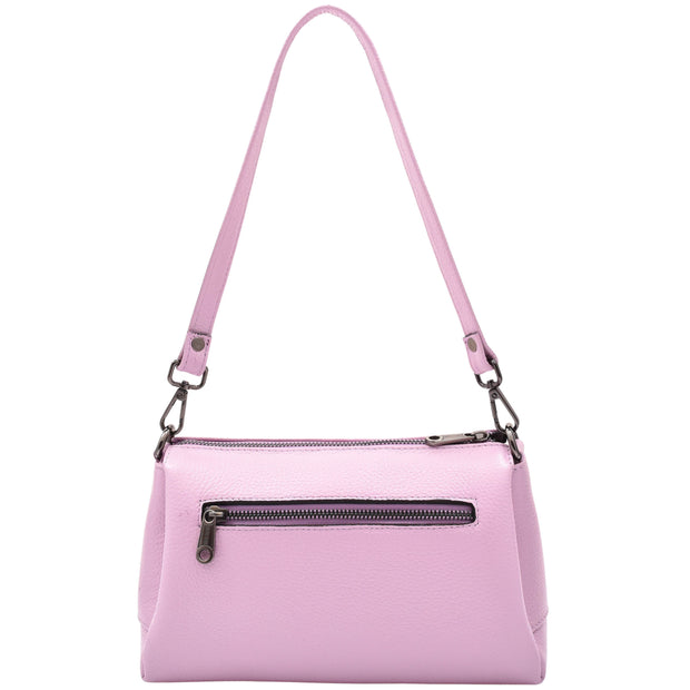 Women Girls Premium Leather Small Handbag Shoulder Crossbody Messenger Bag A3017 Lilac