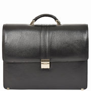 Mens Leather Briefcase Italian Cowhide Business Office Laptop Satchel Bag A317 Black