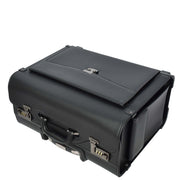 2 Wheeled Pilot Case Faux Leather Business Flight Travel Briefcase Cabin Bag Vega Black