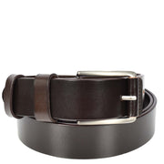 Men's Genuine Leather Belt Classic Buckle Design Multiple Colours Casual Style A008 Brown