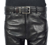 Mens Real Leather Rotated Buckle Belt With Sides Reversible Casual Style A06 Black/Brown