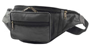 Bum Bag Soft Black Leather Travel Holiday Mobile Money Belt Waist Pack Hip Pouch A301