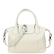 Womens Genuine Leather Top-Handle Bag Tote Style Casual Outgoing Fashion Handbag Amy White