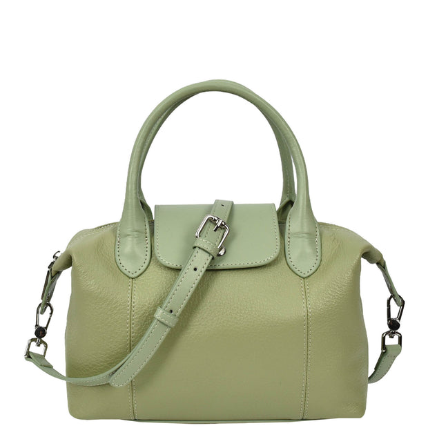 Womens Genuine Leather Top-Handle Bag Tote Style Casual Outgoing Fashion Handbag Amy Mint Green