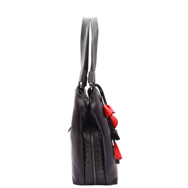 Womens Leather Shoulder Bag Large Hobo Casual Outgoing Multi Pockets Handbag A71 Black