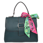 Womens Handbag Faux Leather Top Handle Doctors Bag Outgoing Fashion Tote A897 Green-5