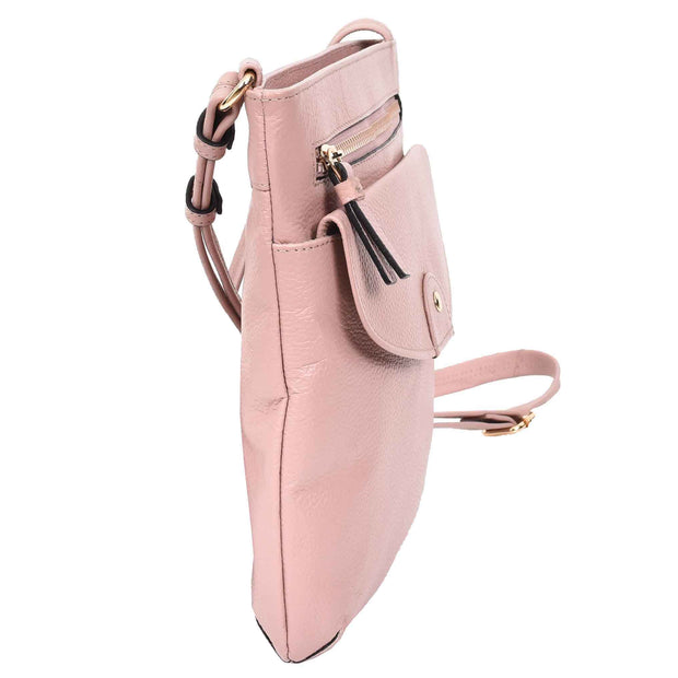 Womens Leather Crossbody Sling Bag Multi Pockets Messenger Skye Rose 3