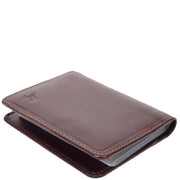 RFID Protected Bi-fold Wallet Small Credit Card Holder Geneva Brown 4
