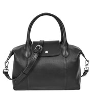 Womens Genuine Leather Top-Handle Bag Tote Style Casual Outgoing Fashion Handbag Amy Black