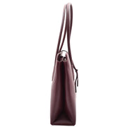 Womens Genuine Leather Shoulder Bag A4 Size Classic Handbag A062 Burgundy