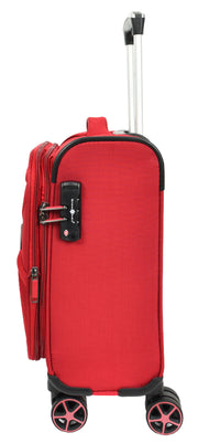 Budget Airline Under Seat Cabin Size Suitcase Lightweight 4 Wheel Hand Luggage Atom Red