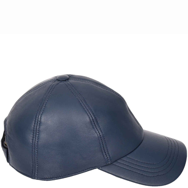 Genuine Leather Baseball Cap Sports Casual Viper Navy-1