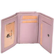 Womens Leather Purse Trifold Metal Clasp Cash Coins Cards Wallet A209 Lilac 4