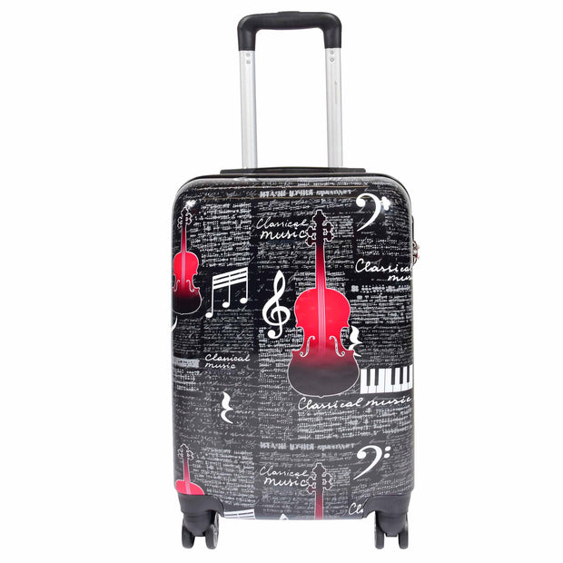 Dual 4 Wheel Luggage Hard Shell Music Print BELMORE 1