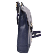 Real Leather Crossbody Bag Women's Casual Style Messenger Xela Navy 3