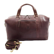 Genuine Leather Holdall Travel Duffle Weekend Cabin Size Bag York Brown