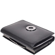 Womens Leather Purse Trifold Metal Clasp Cash Coins Cards Wallet A209 Black 4