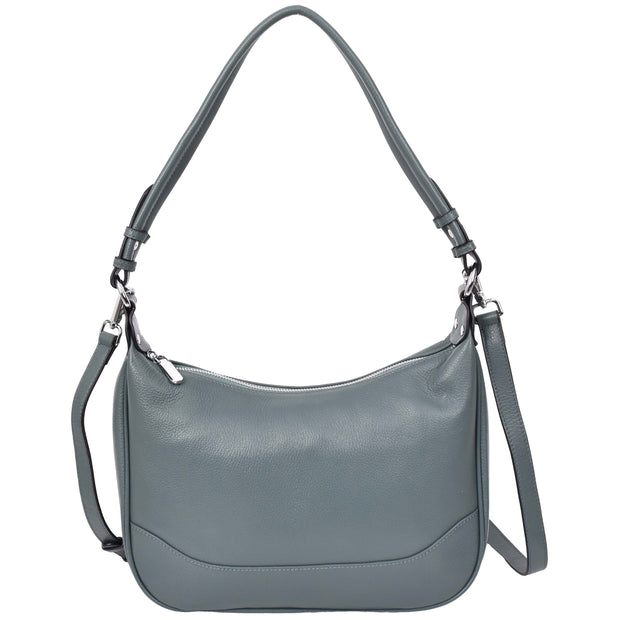 Real Leather Hobo Handbag Womens Shoulder Bag Cross Body Multi Straps A688 Teal-2