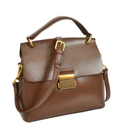 Womens Real Leather Handbag Small Evening Outgoing Fashion Tote Bag A776 Khaki