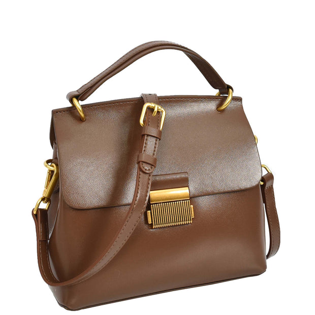 Womens Real Leather Handbag Small Evening Outgoing Fashion Tote Bag A776 Khaki