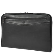 Premium leather Portfolio Zip Around Travel A4 Document Organiser Folio Bag A367 Black