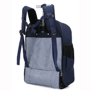 Rolling Backpack with Wheels, Laptop Travel Rucksack Multiple Compartments for Hiking, Camping, Business Casual Travel Cabin Size Bag Flack Grey