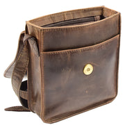 Mens Cross Body Shoulder Bag Leather BOWER Brown 3